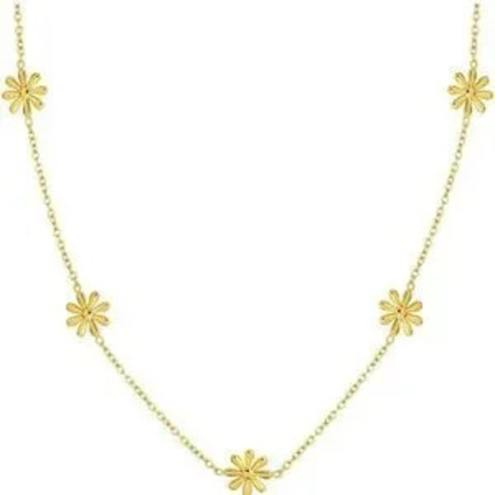 Elegant Charming Gold Floral Necklace